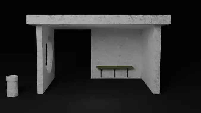 Bus stop Low-poly 3D model