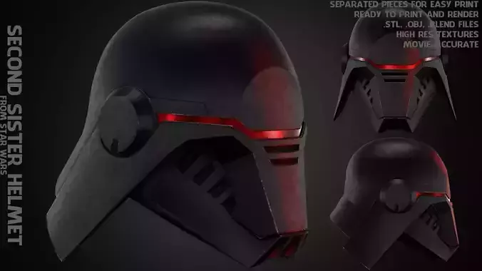 Second Sister Helmet for Cosplay 3D print model