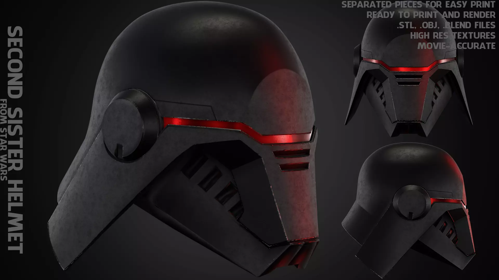 Second Sister Helmet for Cosplay 3D print model_0