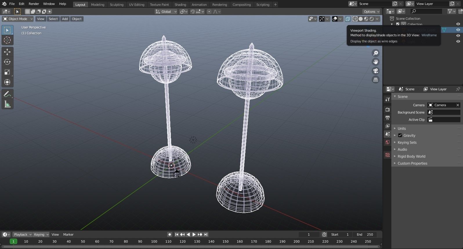 Bluetooth Table Lamp Low-poly 3D model_4