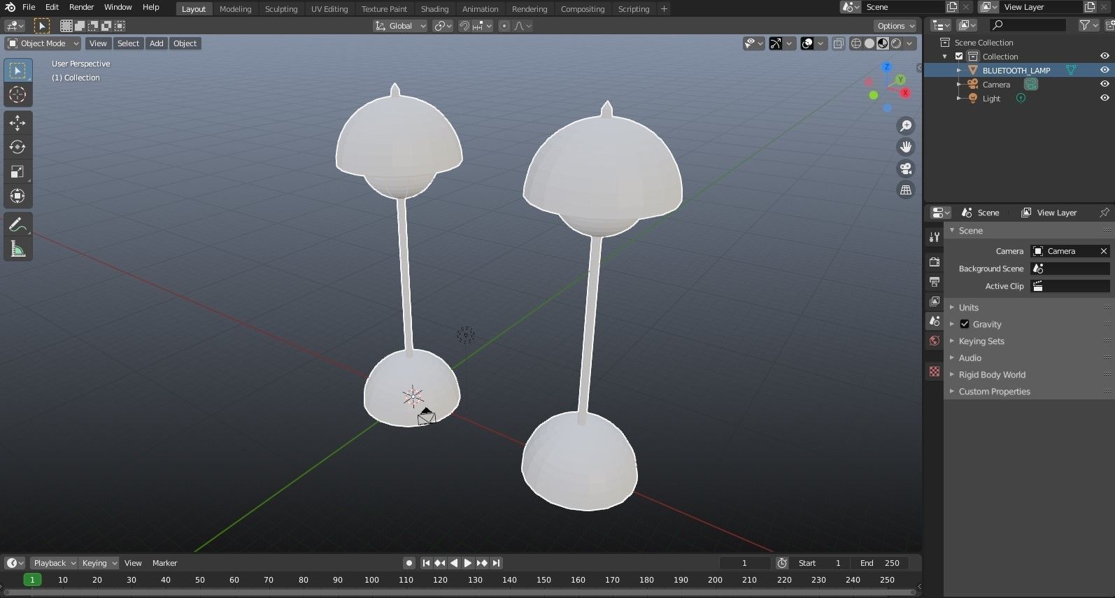 Bluetooth Table Lamp Low-poly 3D model_5