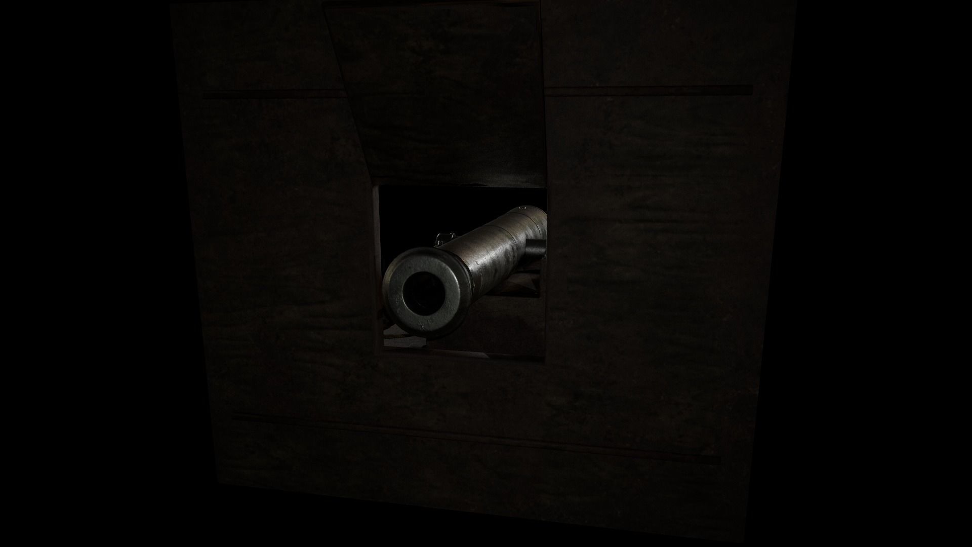 Old Iron Cannon Low-poly 3D model_6