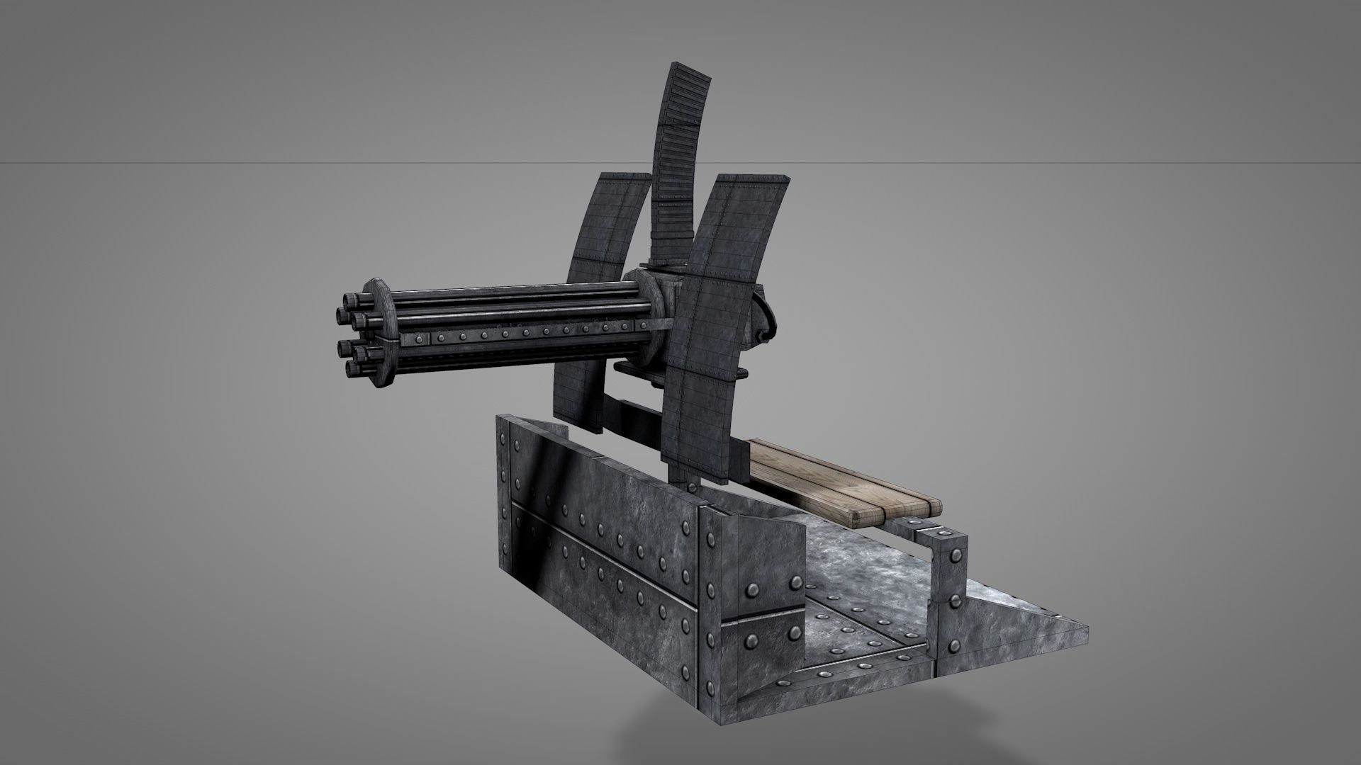 Old West Armored Safe Wagon 3D model_17