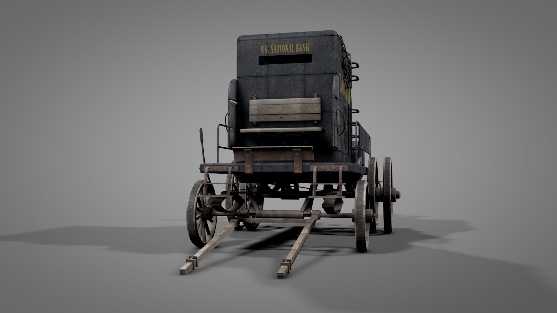 Old West Armored Safe Wagon 3D model_3