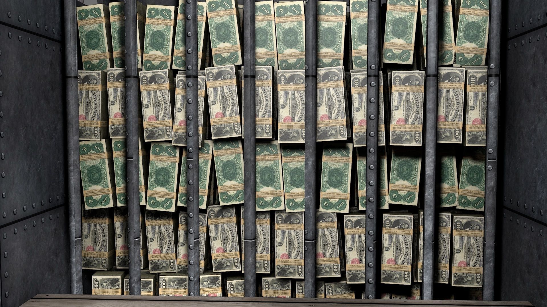 Old West Armored Safe Wagon 3D model_12