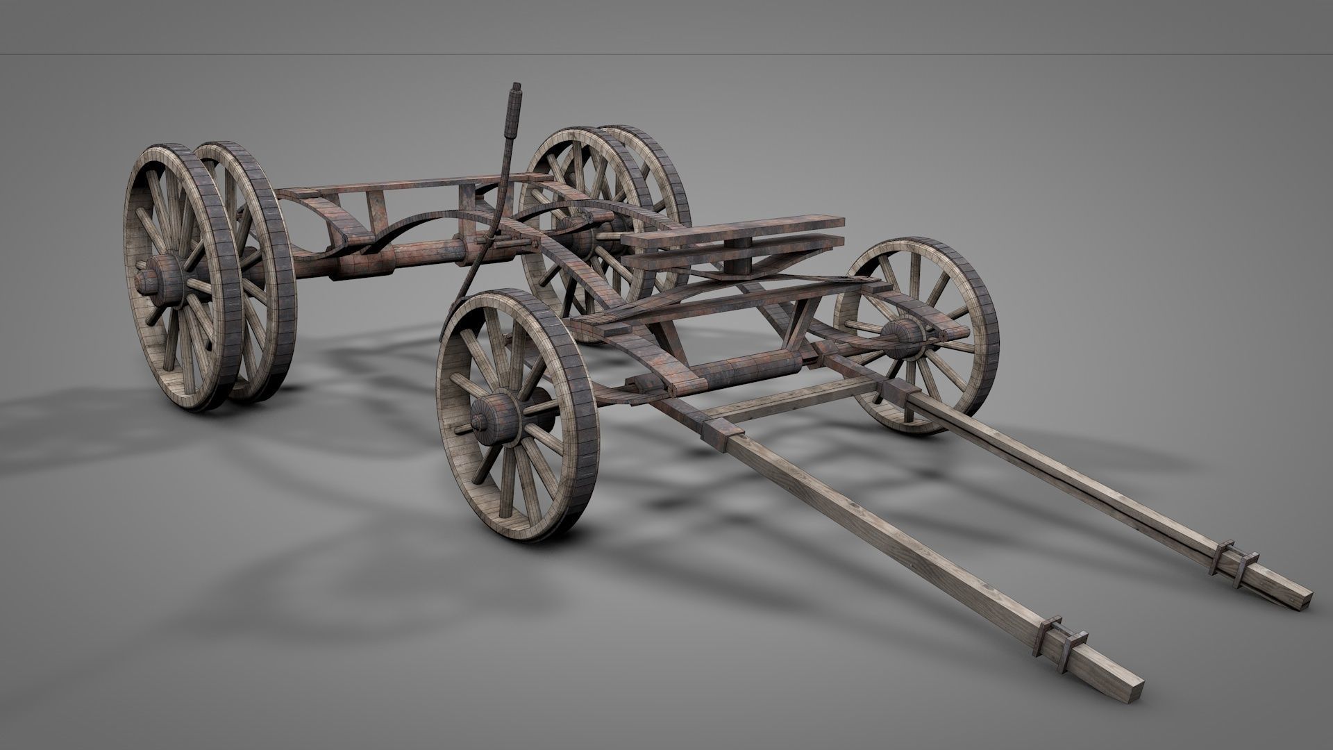 Old West Armored Safe Wagon 3D model_13