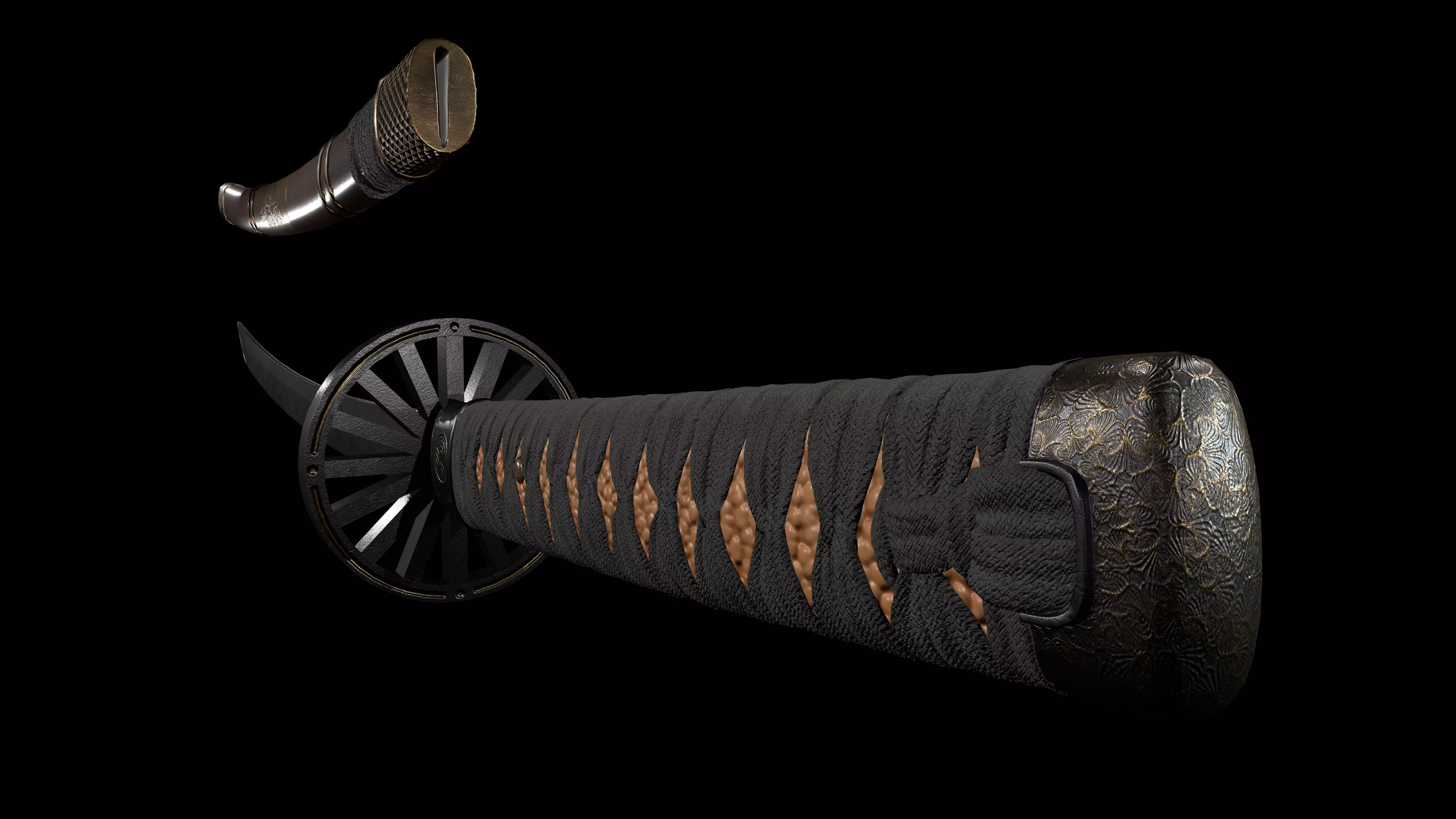 Samurai Katana V2 Low-poly 3D model_0