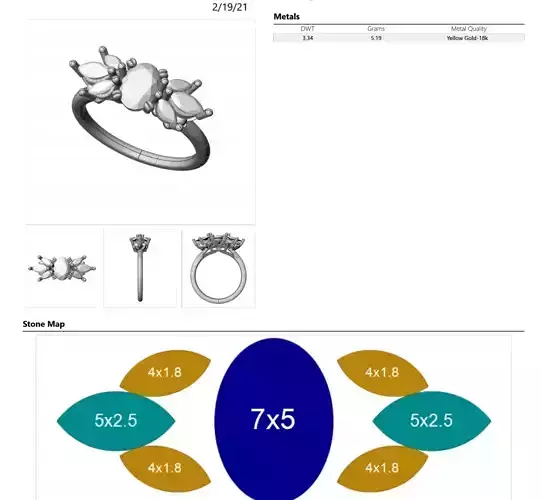 oval and marquize stones ring