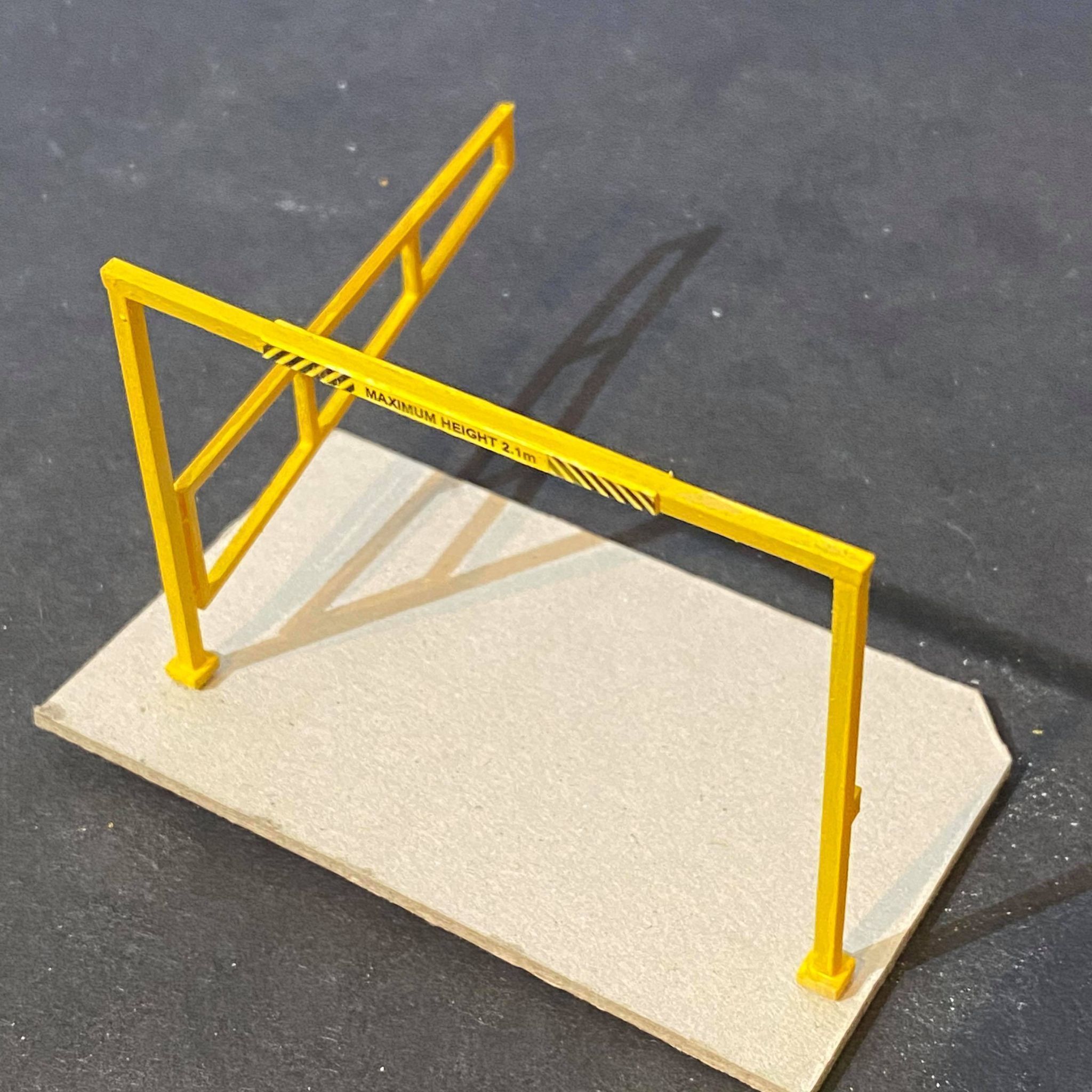 CAR PARK HEIGHT RESTRICTION BARRIER 7MM SCALE O GAUGE MODEL 3D print model_3