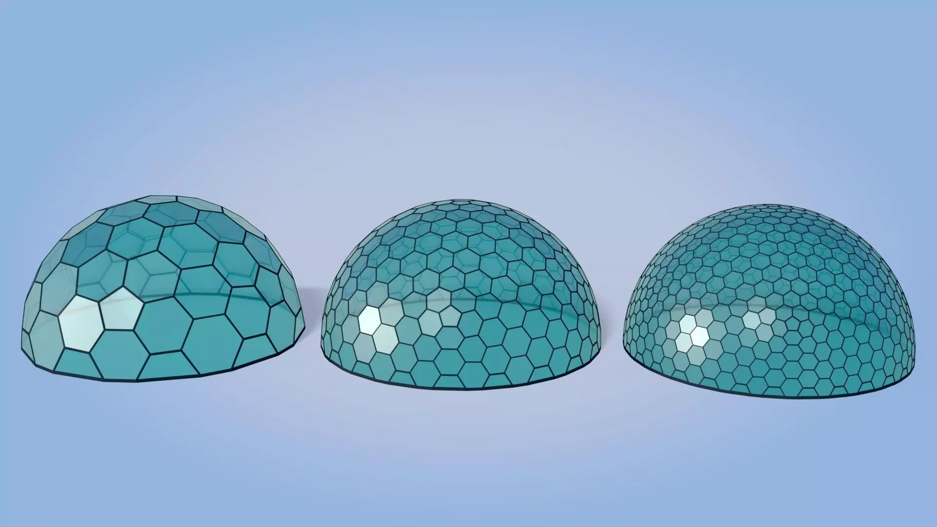Geodesic Domes  Low-poly 3D model_0