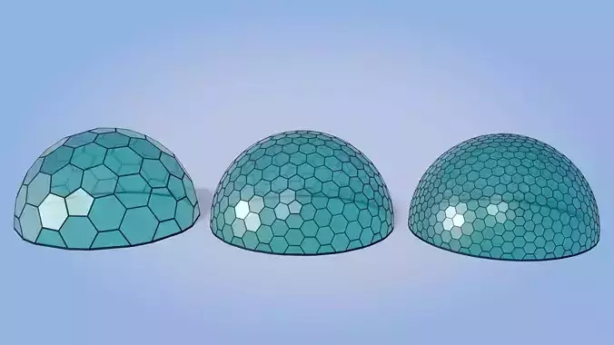 Geodesic Domes  Low-poly 3D model