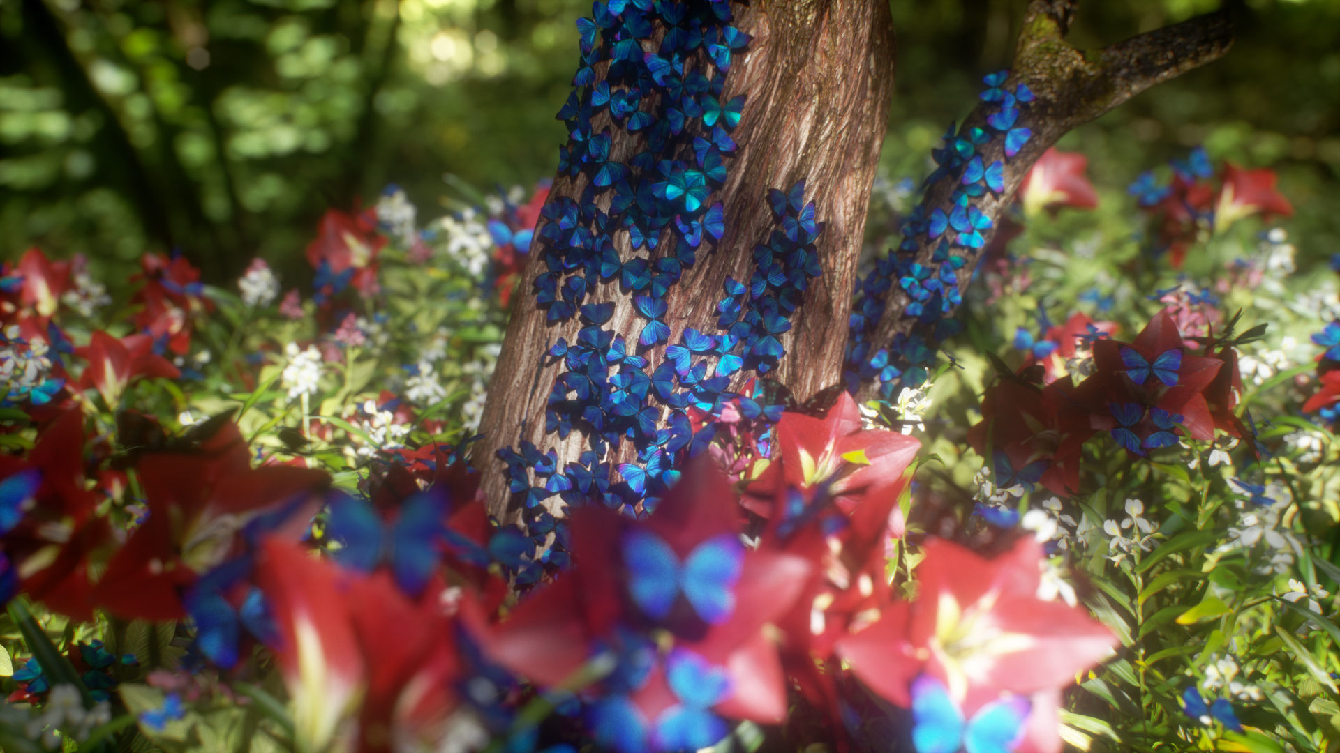 Blue Morpho Butterfly Low-poly 3D model_23