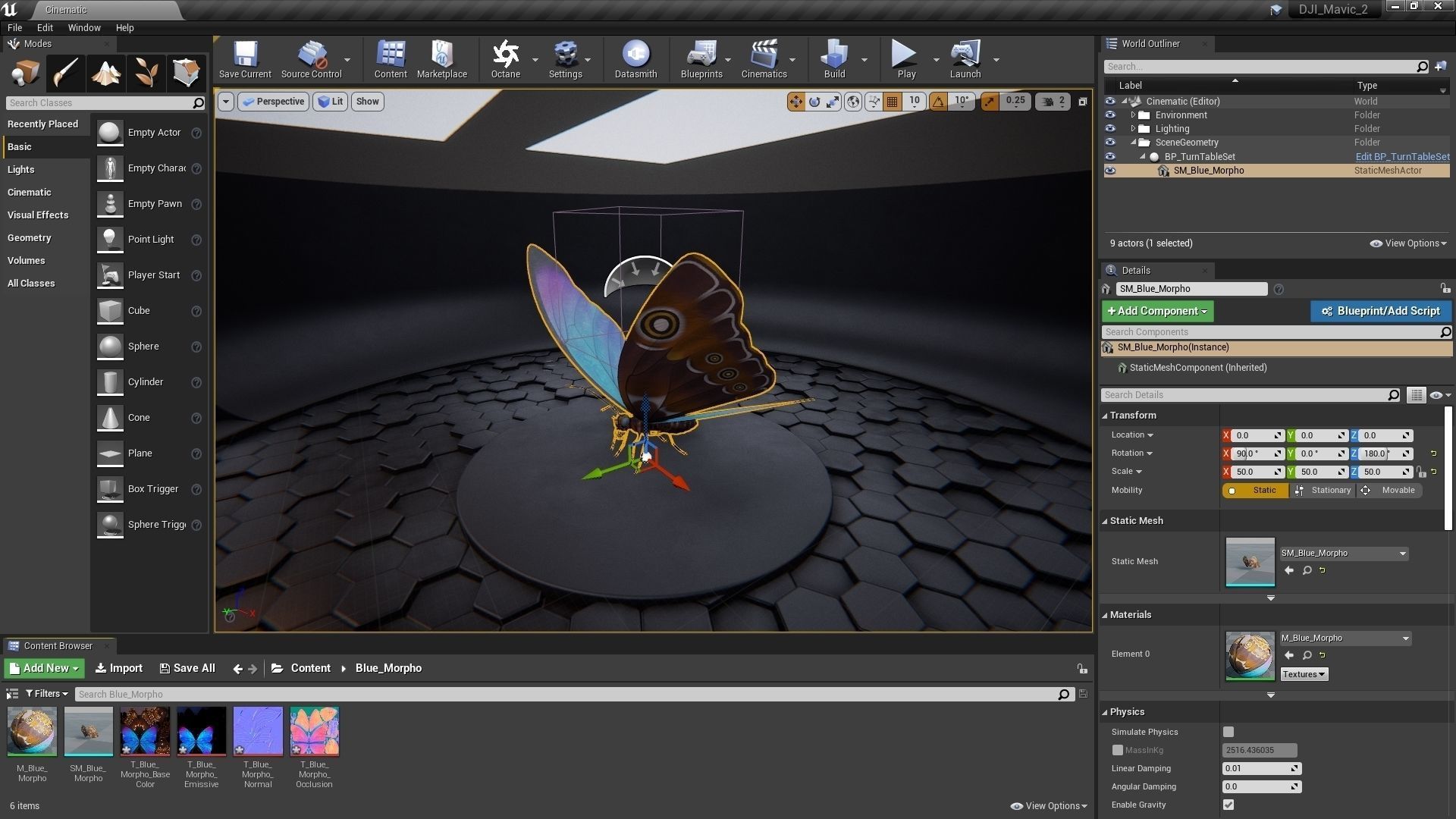Blue Morpho Butterfly Low-poly 3D model_37