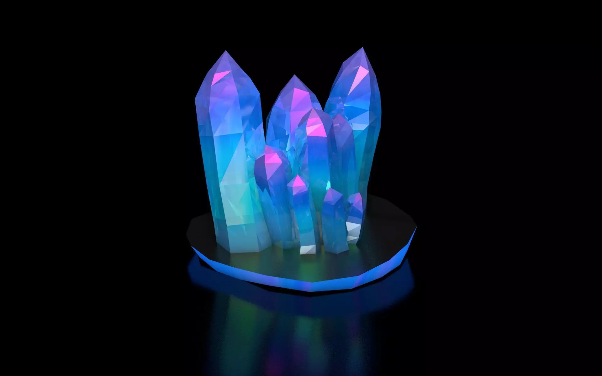 Crystals Minerals Low-poly 3D model_0