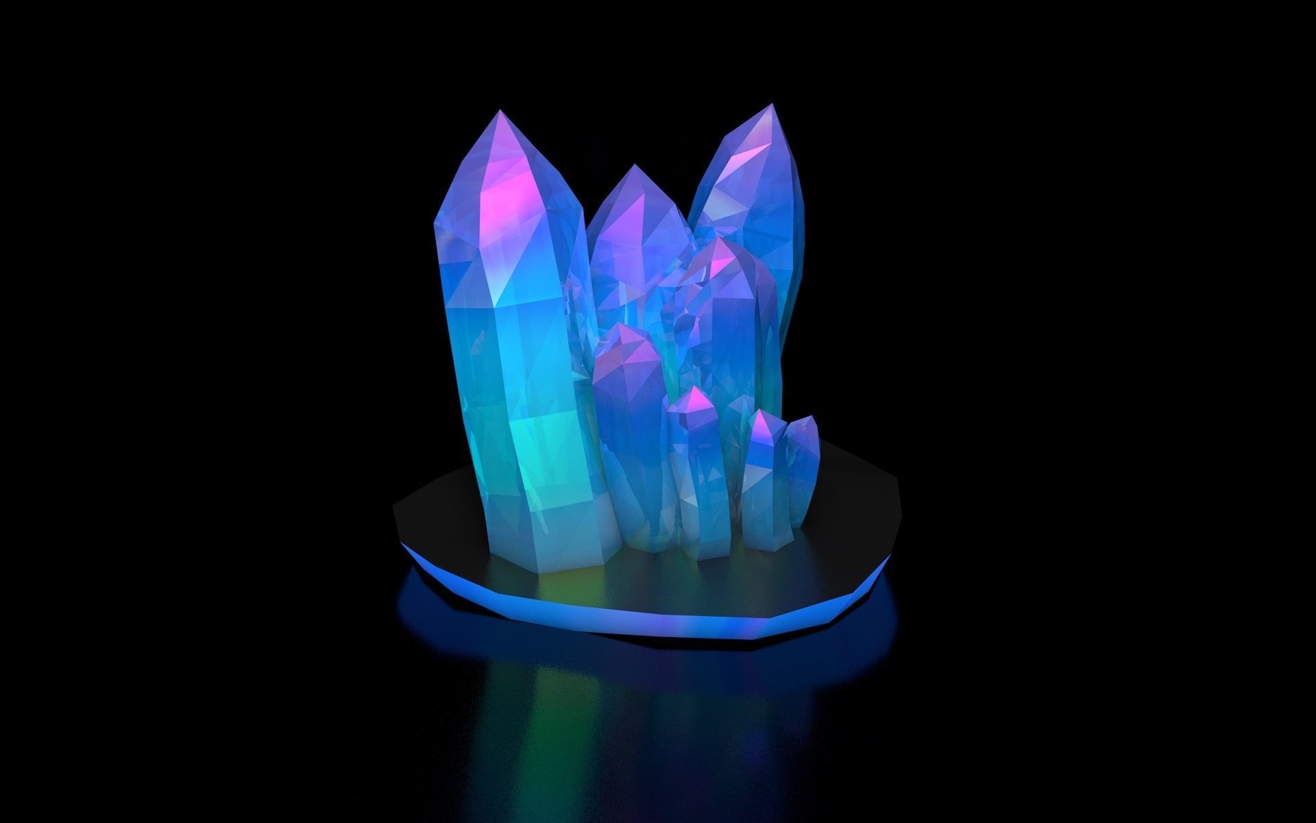 Crystals Minerals Low-poly 3D model_1