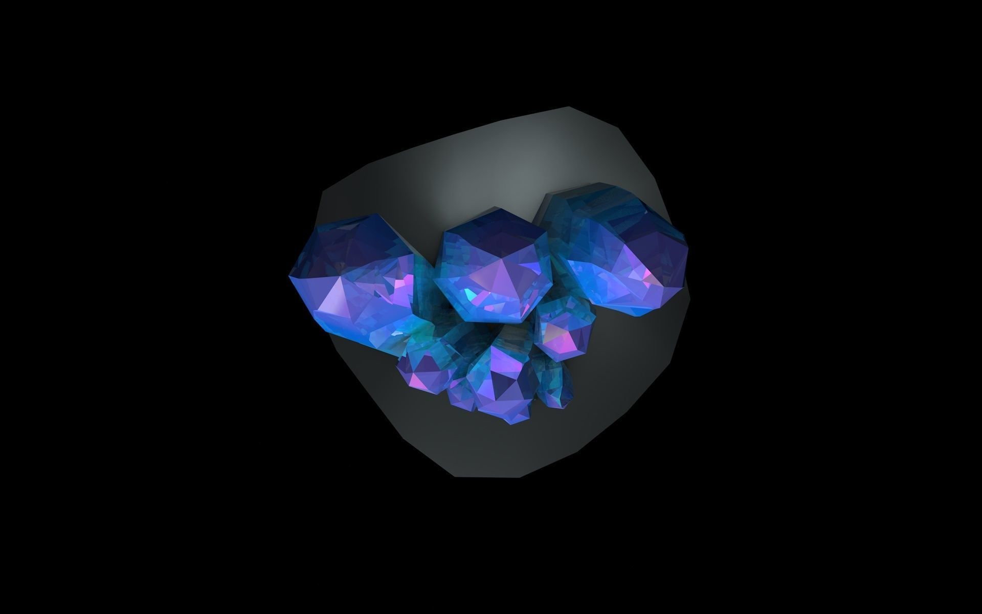 Crystals Minerals Low-poly 3D model_4