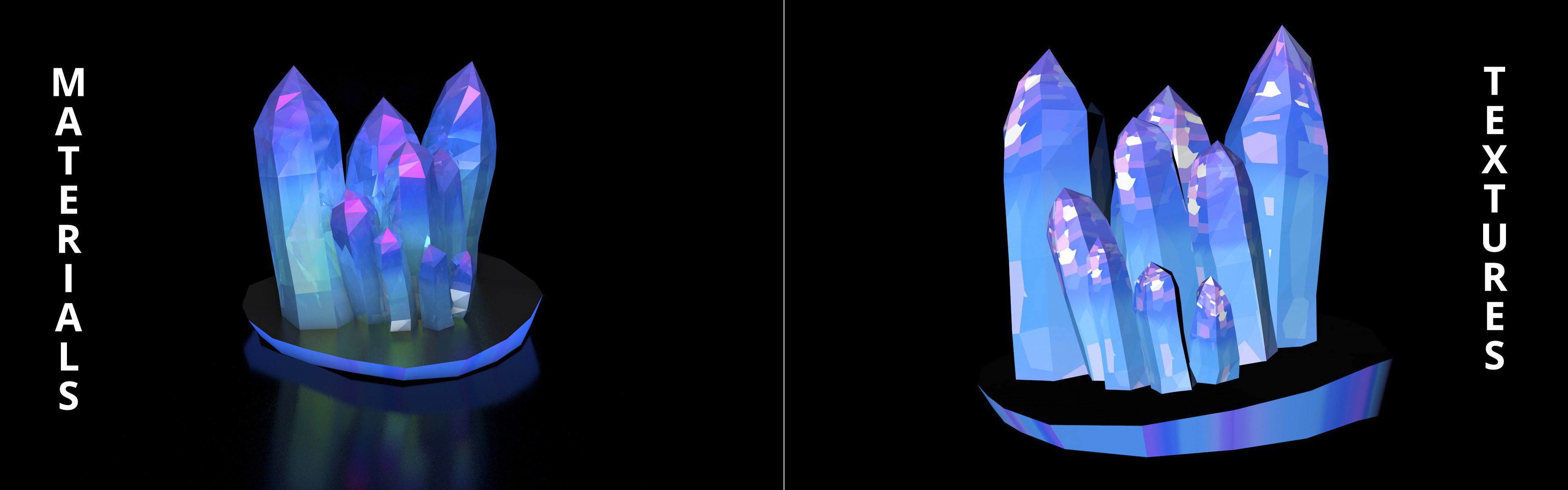 Crystals Minerals Low-poly 3D model_7