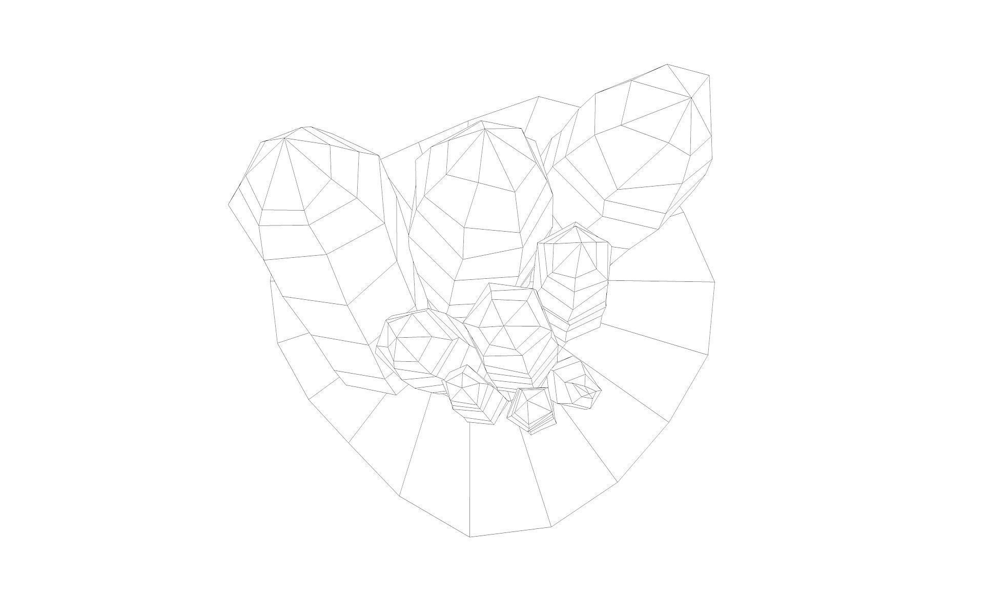 Crystals Minerals Low-poly 3D model_13