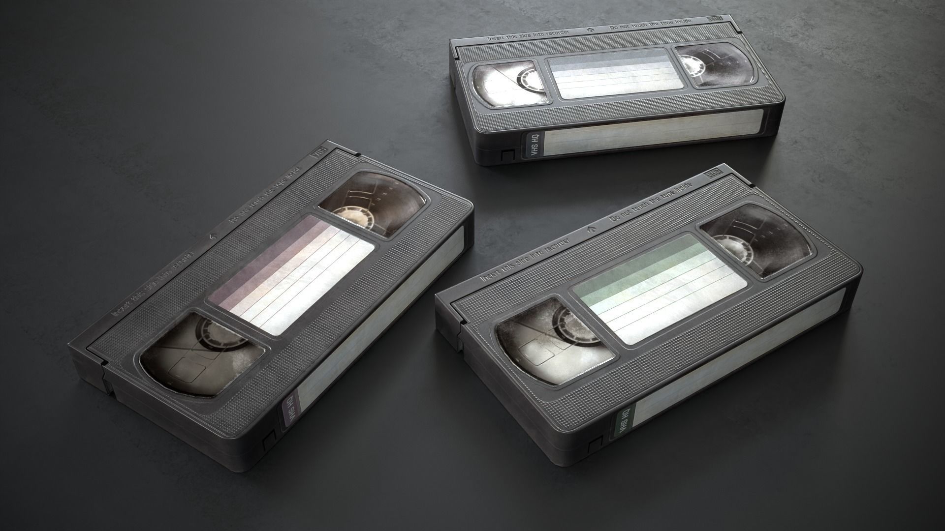 Video Cassette VHR Low-poly 3D model_2