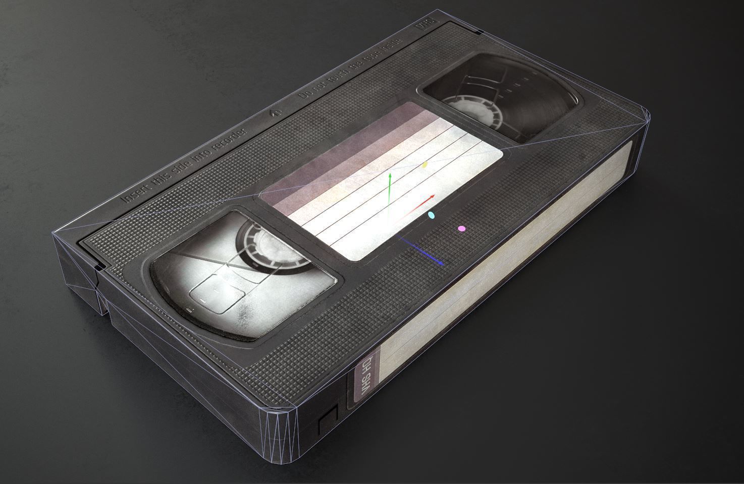 Video Cassette VHR Low-poly 3D model_8