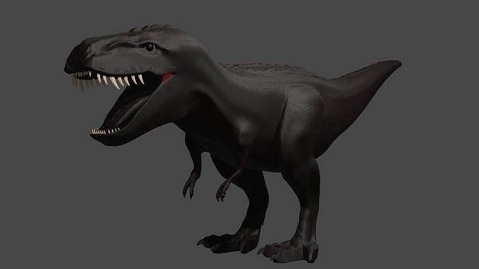 Tiranosaur with bones Low-poly 3D print model
