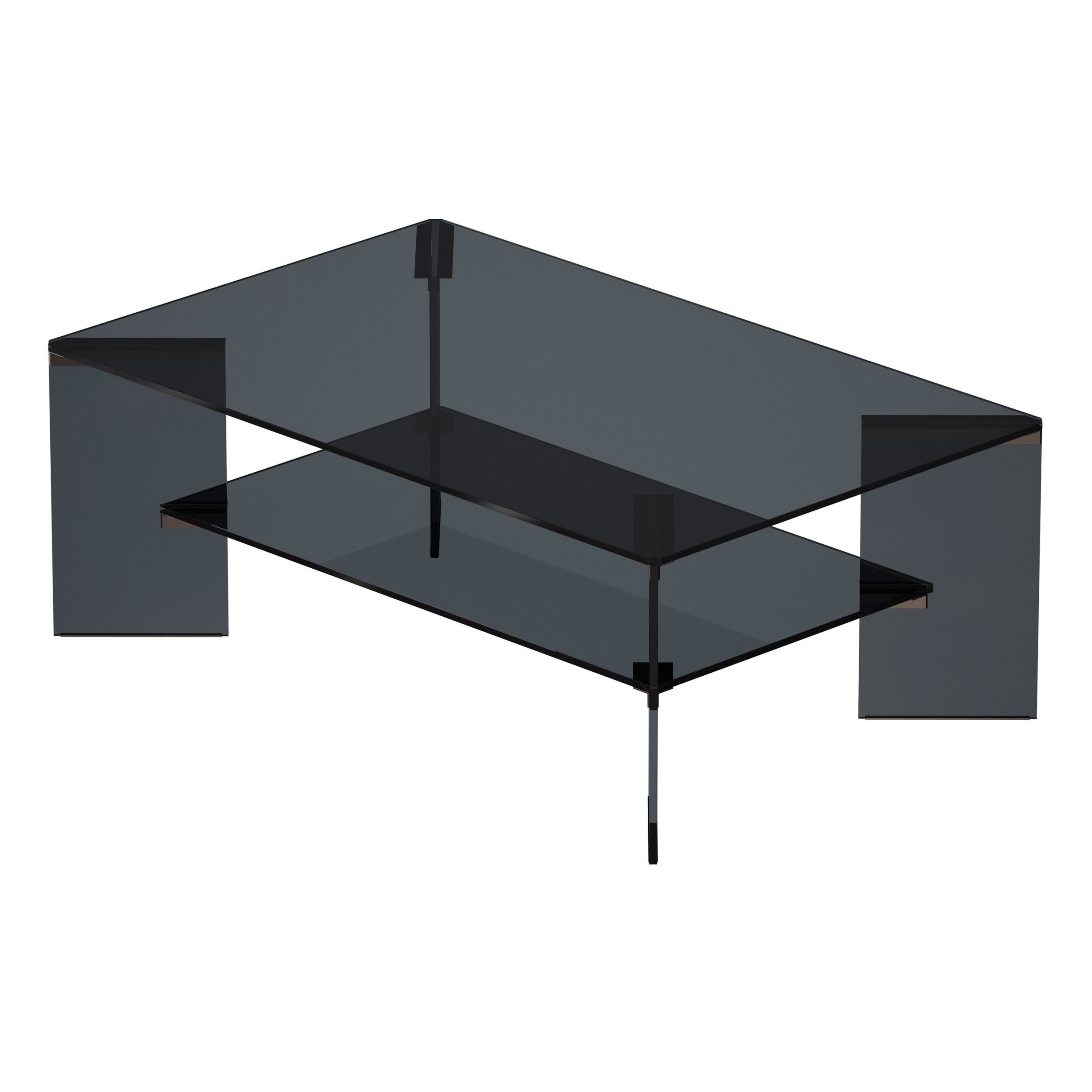 Miseur Rectangular Glass Coffee Table Crate and Barrel 3D model_7