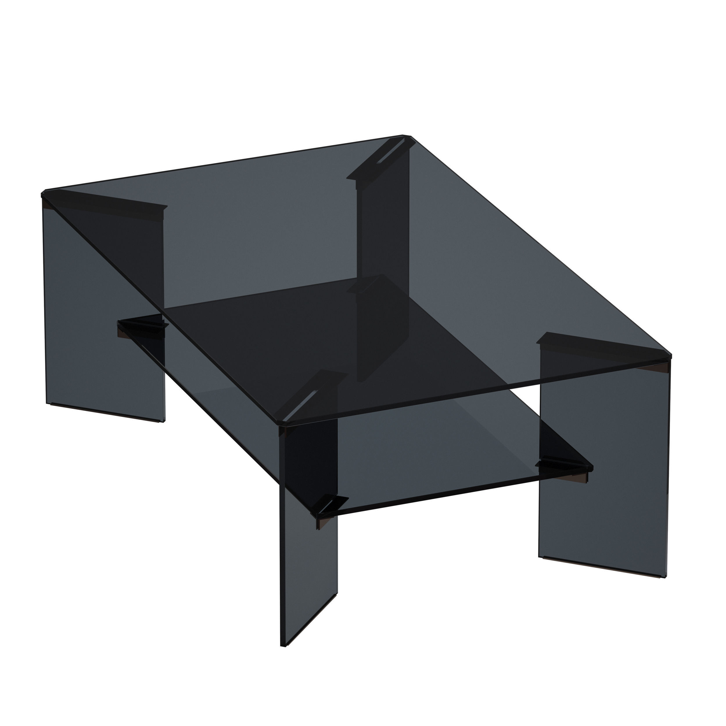 Miseur Rectangular Glass Coffee Table Crate and Barrel 3D model_8