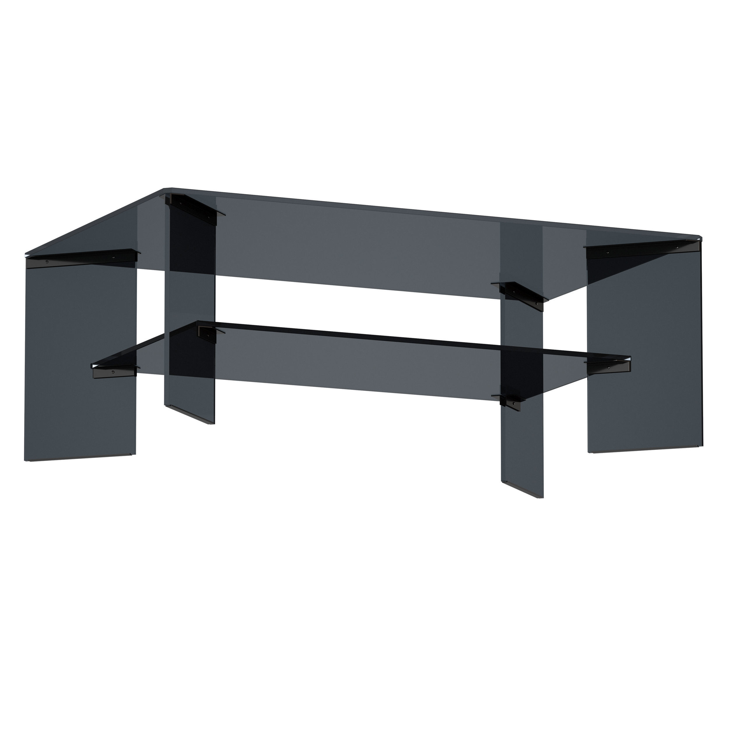 Miseur Rectangular Glass Coffee Table Crate and Barrel 3D model_2