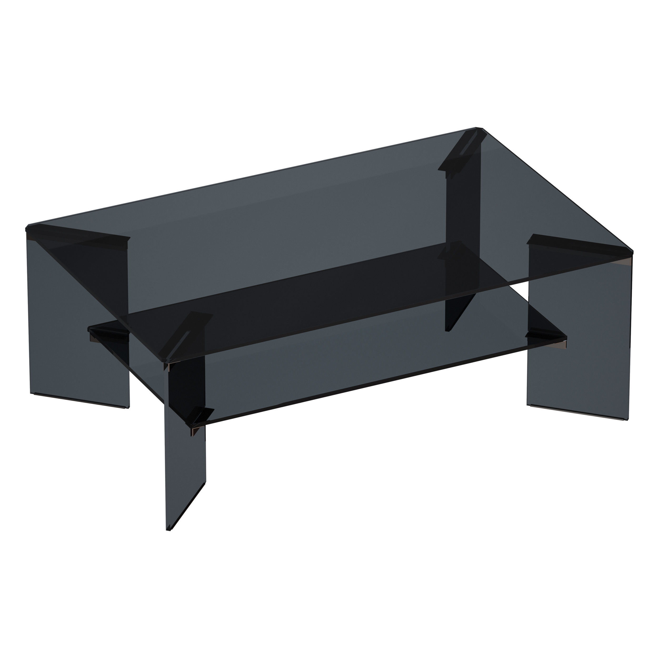 Miseur Rectangular Glass Coffee Table Crate and Barrel 3D model_3