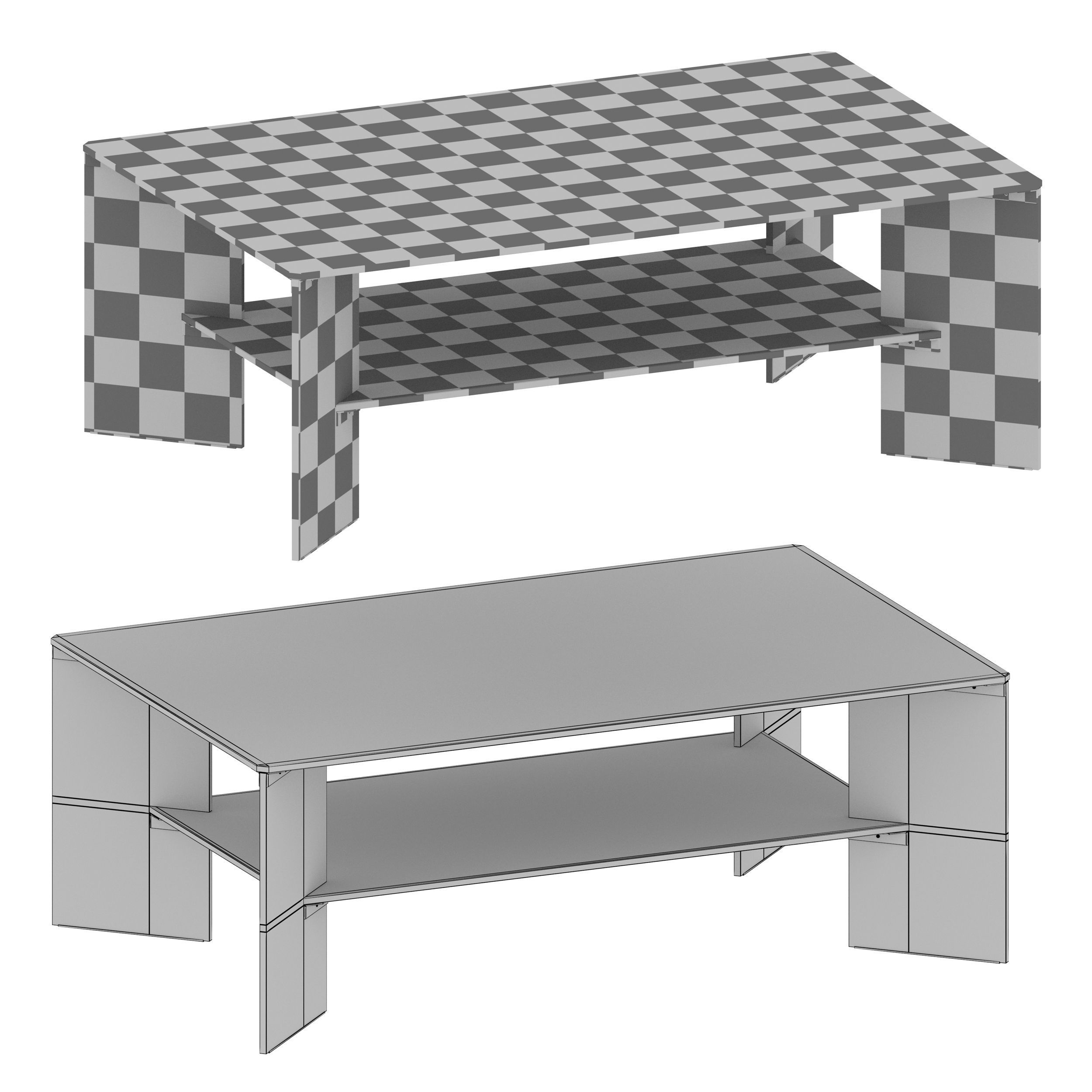Miseur Rectangular Glass Coffee Table Crate and Barrel 3D model_10
