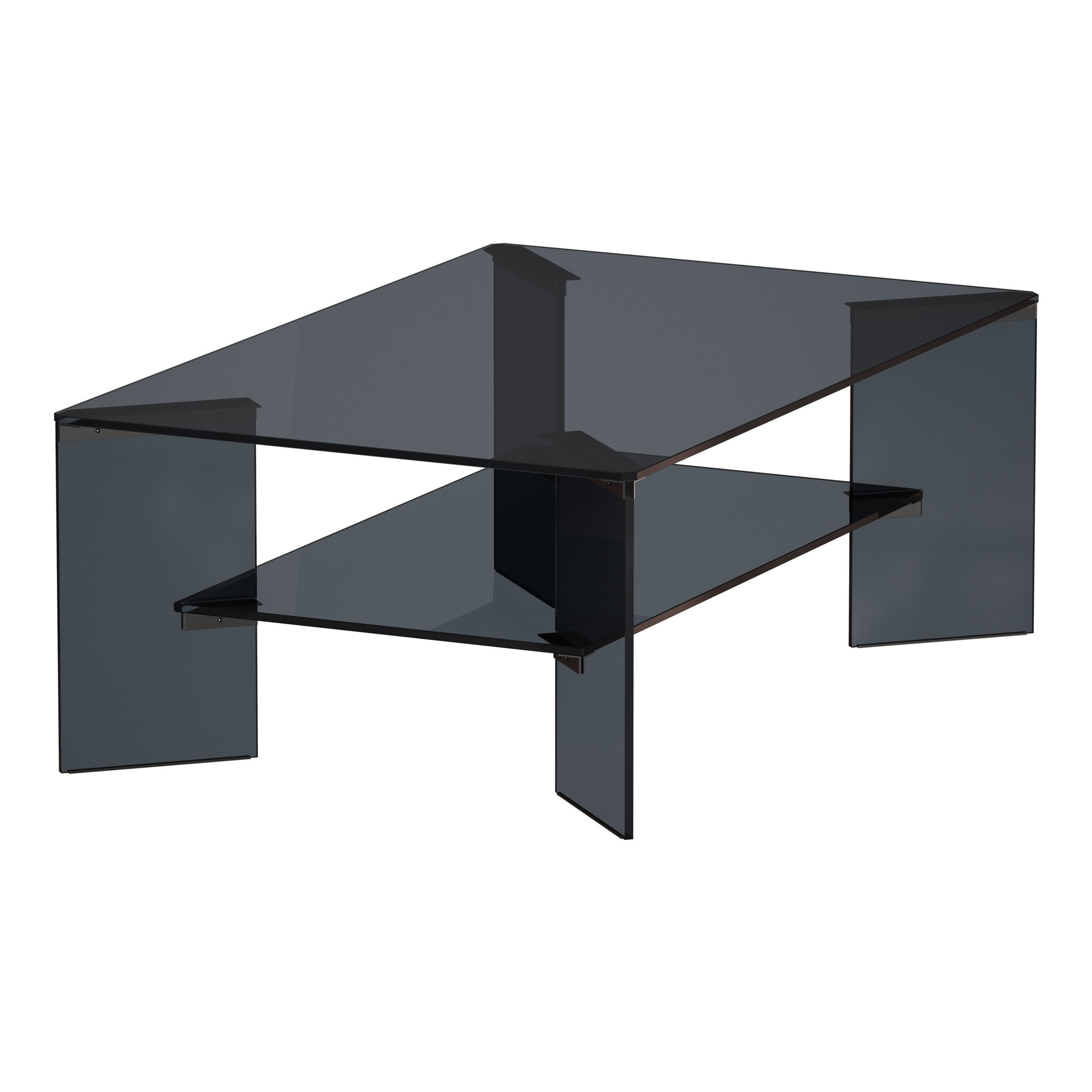 Miseur Rectangular Glass Coffee Table Crate and Barrel 3D model_4