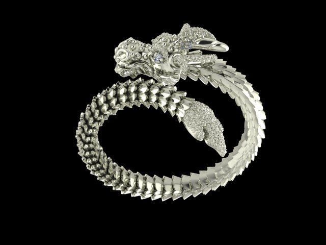 Dragon Bracelet 3D print model_2