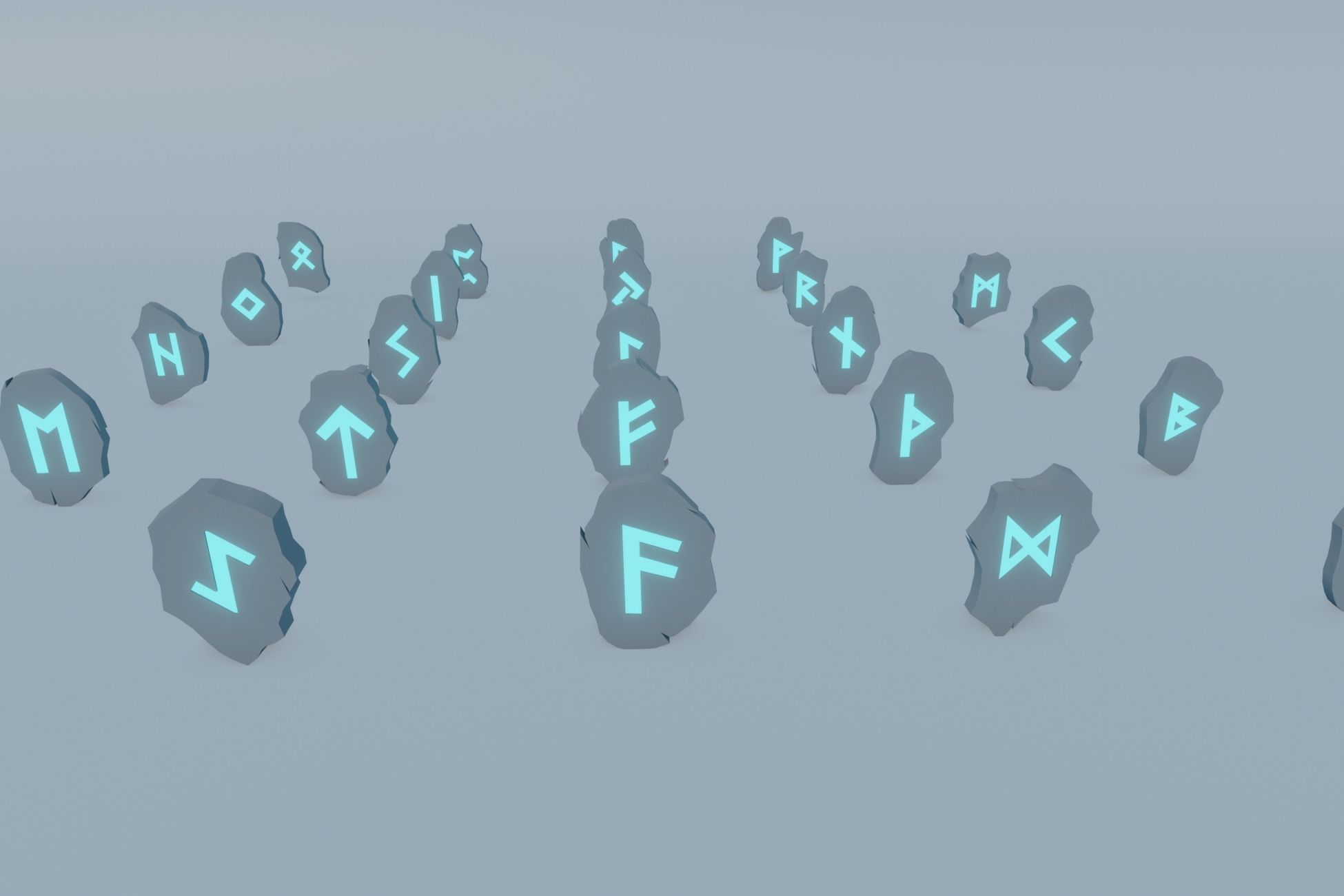 3D model Lowpoly Nordic Runes VR / AR / low-poly | CGTrader