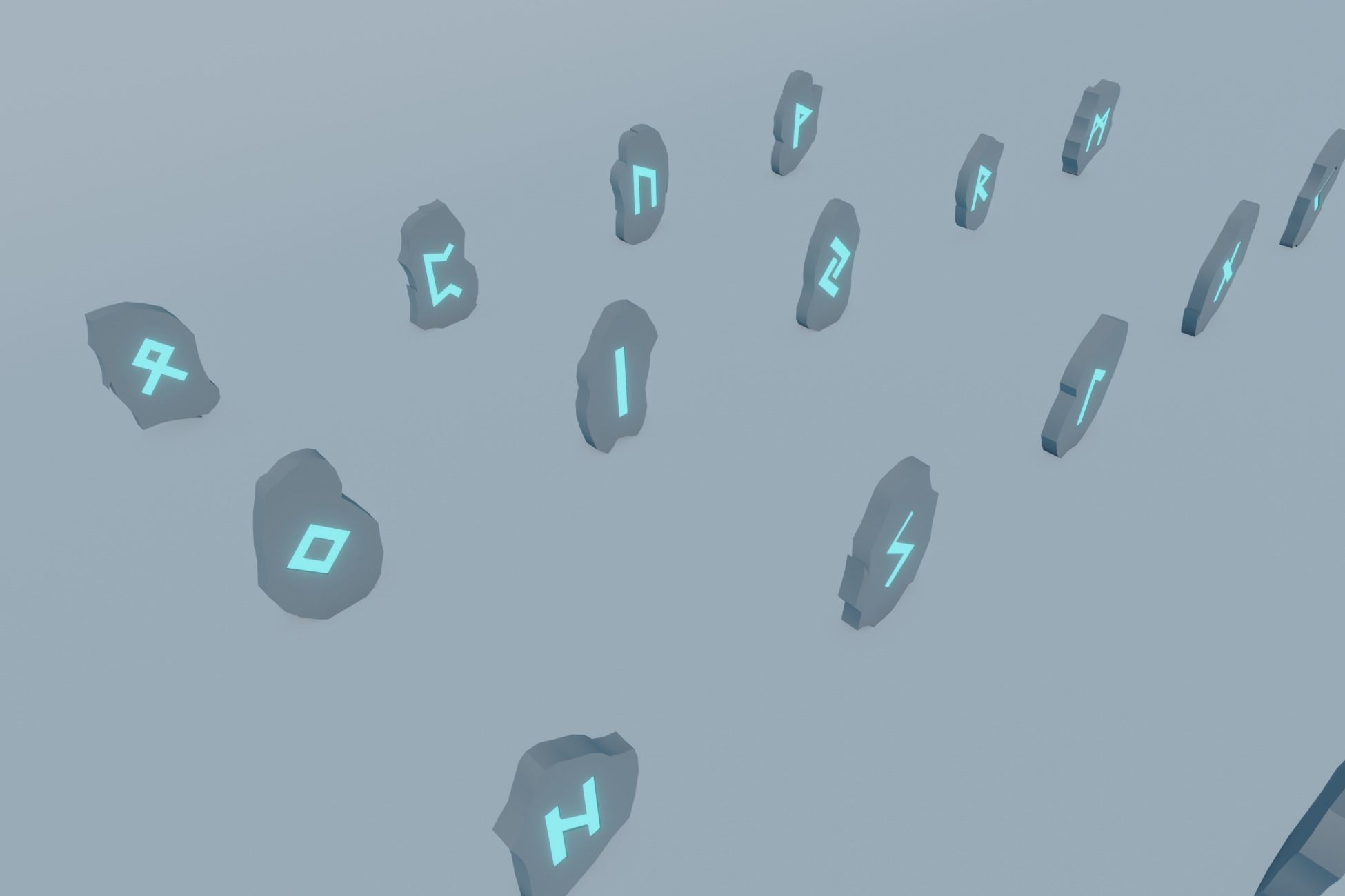 3D model Lowpoly Nordic Runes VR / AR / low-poly | CGTrader