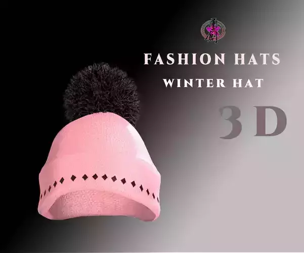 Fashion Hats - Winter Hat Low-poly 3D model