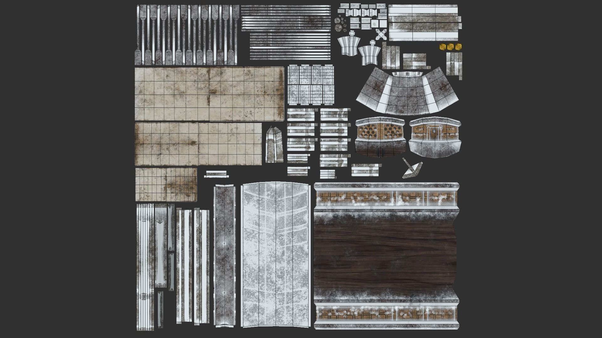 Korean Turtle Ship - Medieval Warship 03 - Snow Low-poly 3D model_10