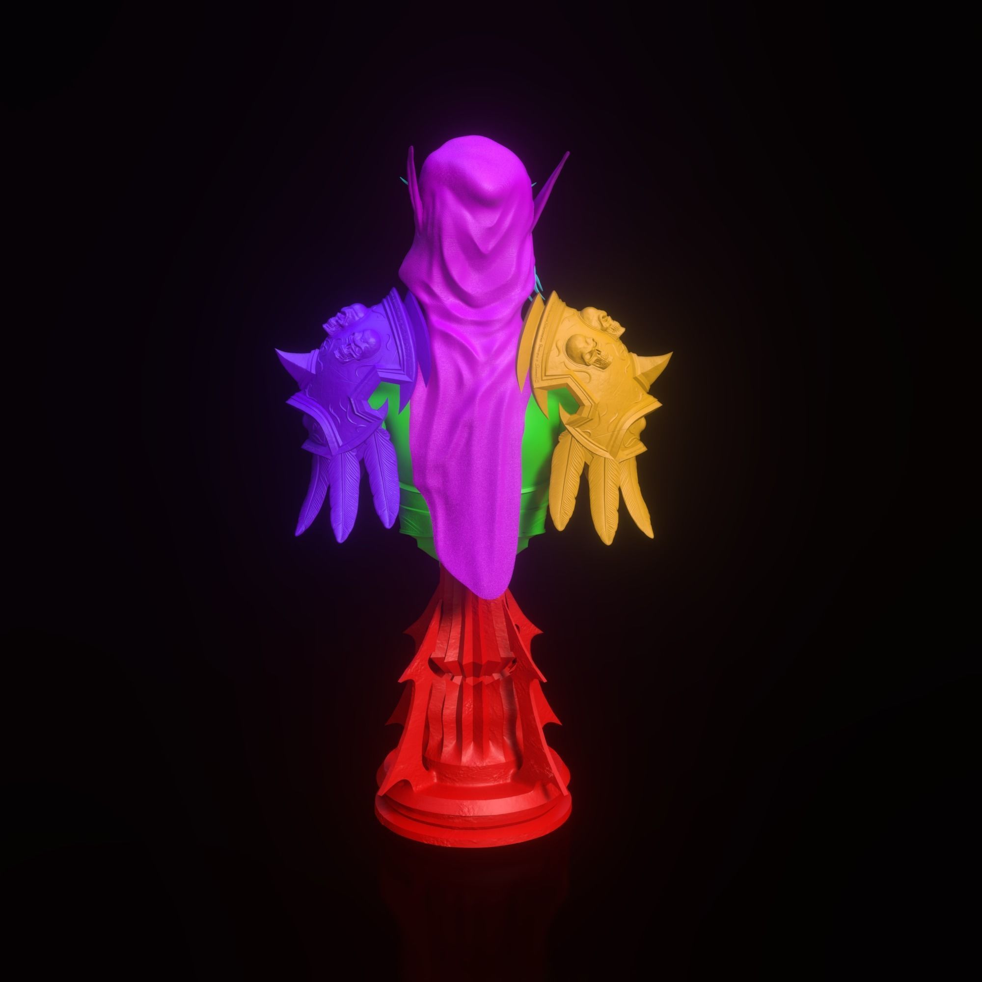 NSFW Sylvanas Windrunner Bust Torso  3D print model_17