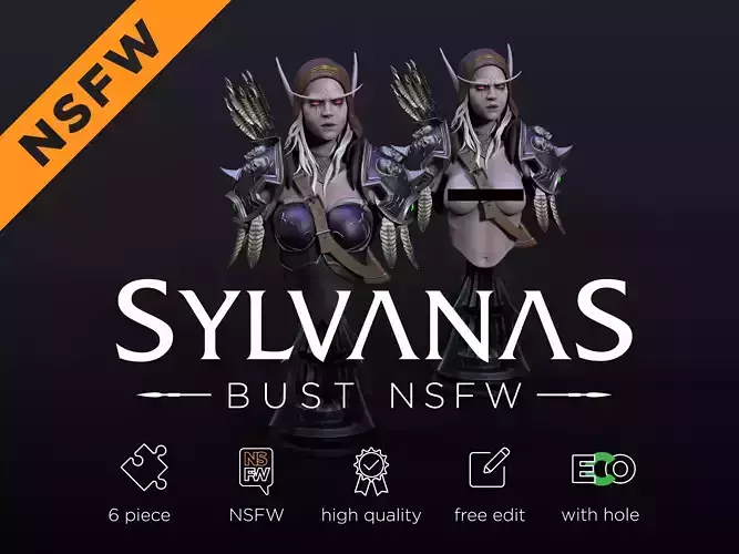 NSFW Sylvanas Windrunner Bust Torso  3D print model
