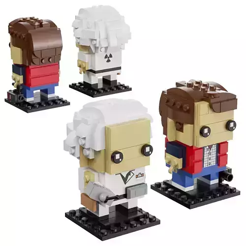 Lego Brickheadz - 41611 Marty McFly and Doc Brown 3D model