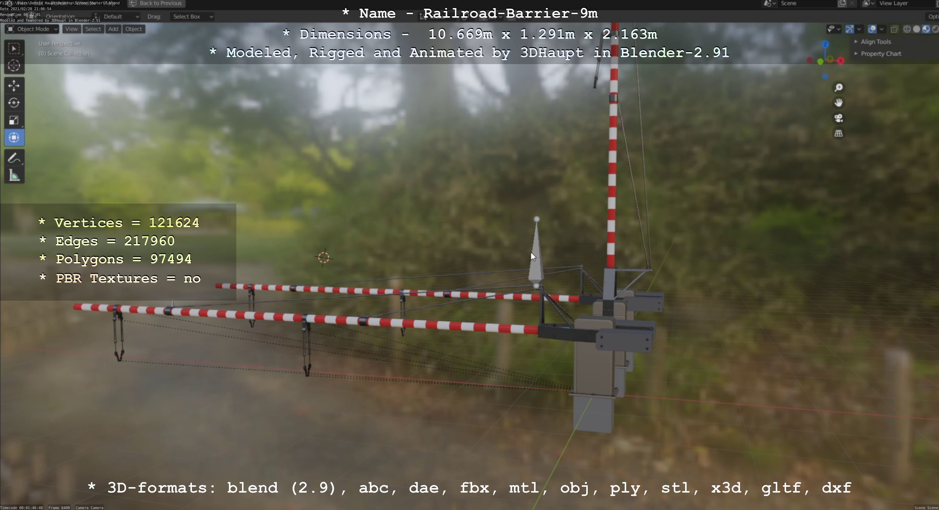 Railroad Barrier 9m High-Poly 3D model_71