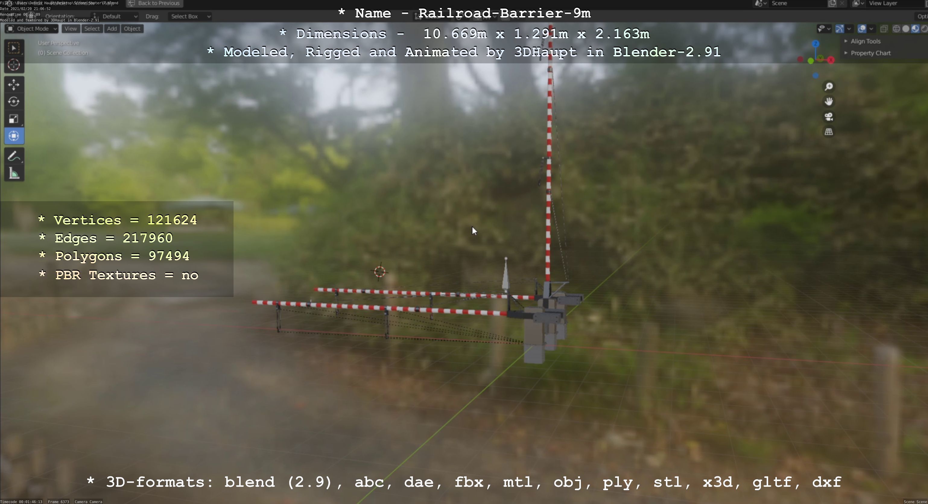 Railroad Barrier 9m High-Poly 3D model_78