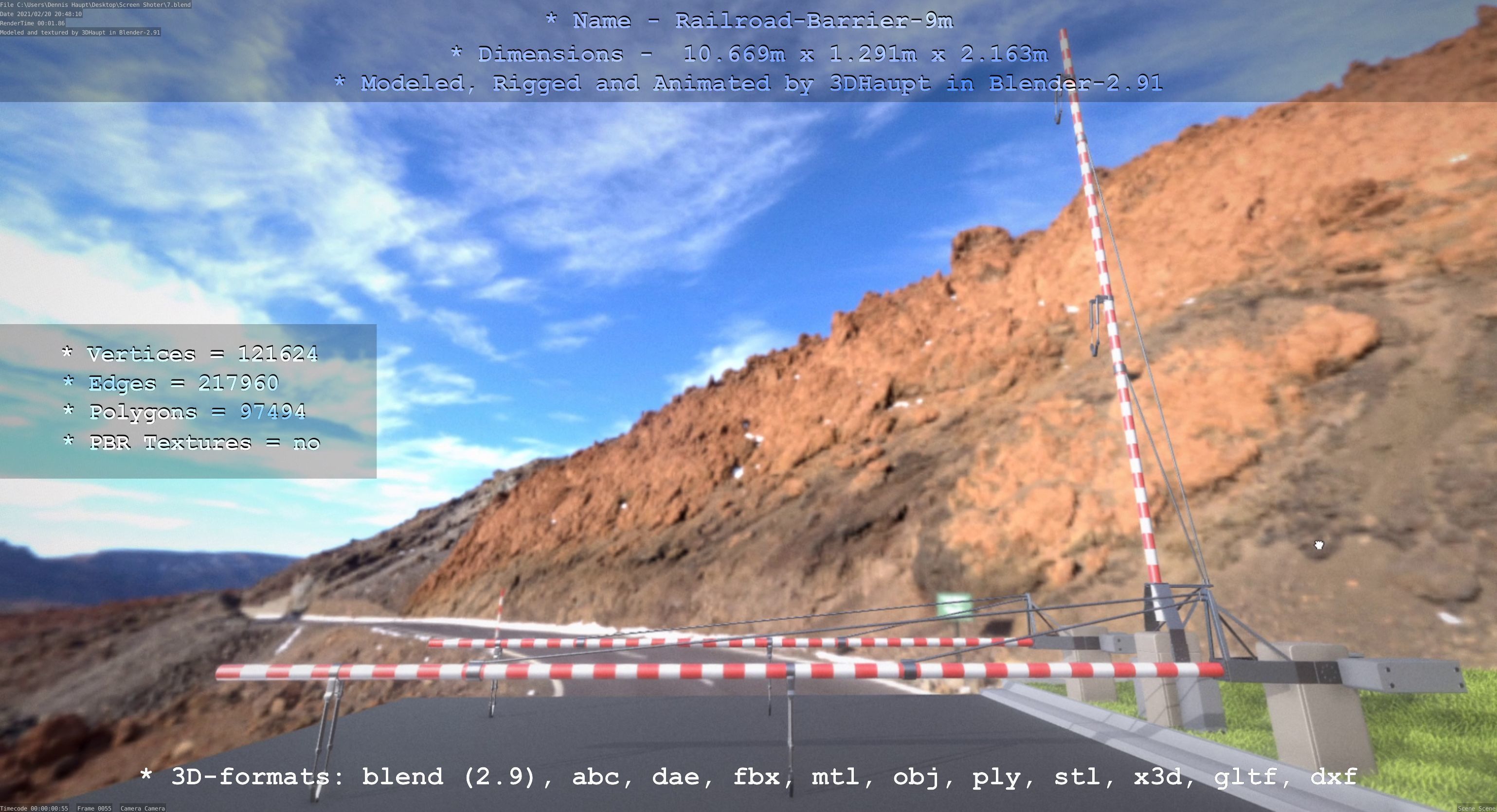 Railroad Barrier 9m High-Poly 3D model_97