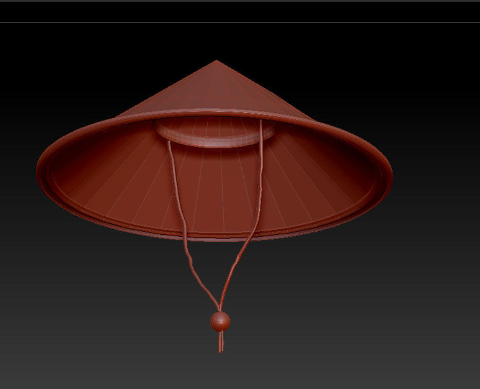 Fashion Hats - Bamboo Hat Low-poly 3D model_1