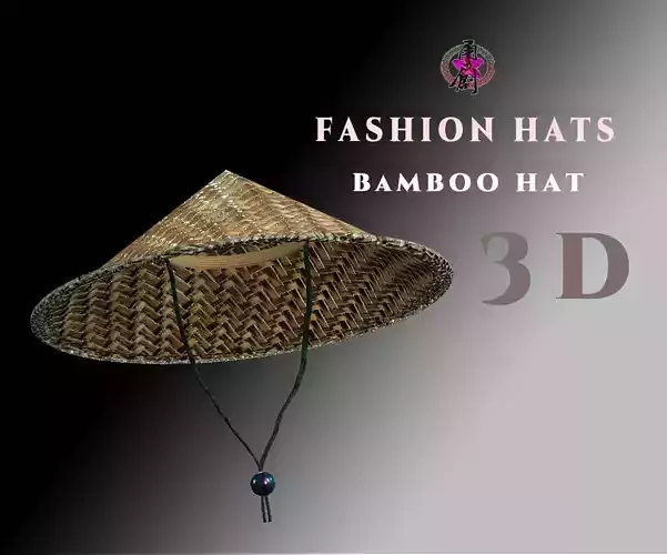 Fashion Hats - Bamboo Hat Low-poly 3D model