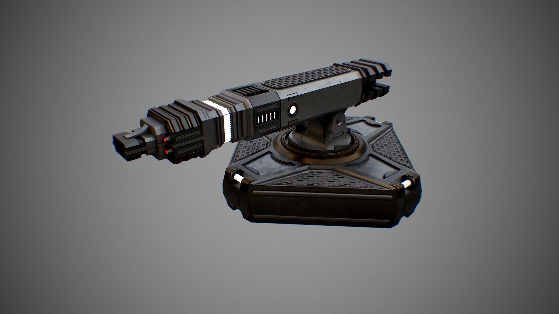 Sci-Fi Turret 2 Low-poly 3D model_2