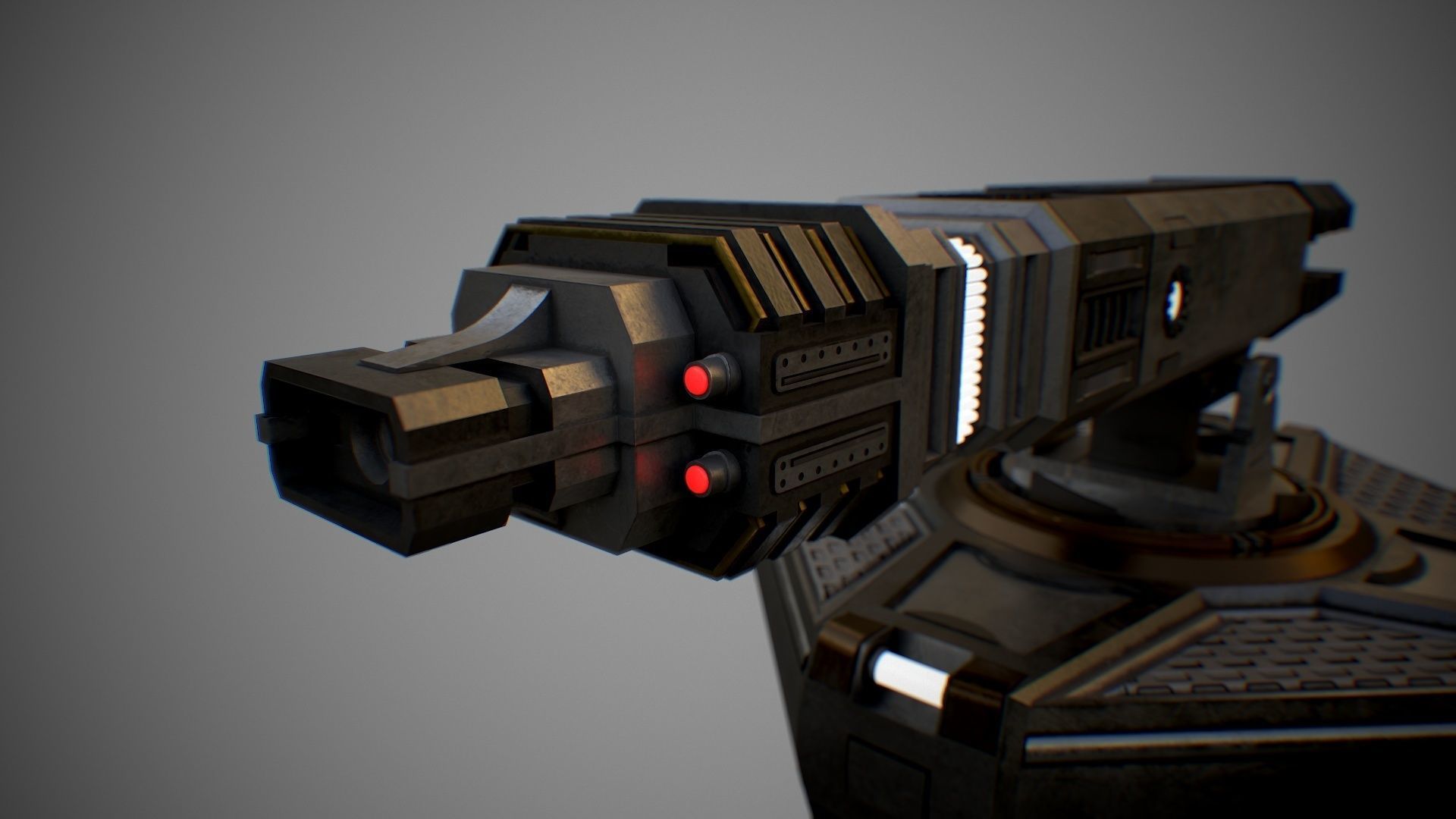 Sci-Fi Turret 2 Low-poly 3D model_1