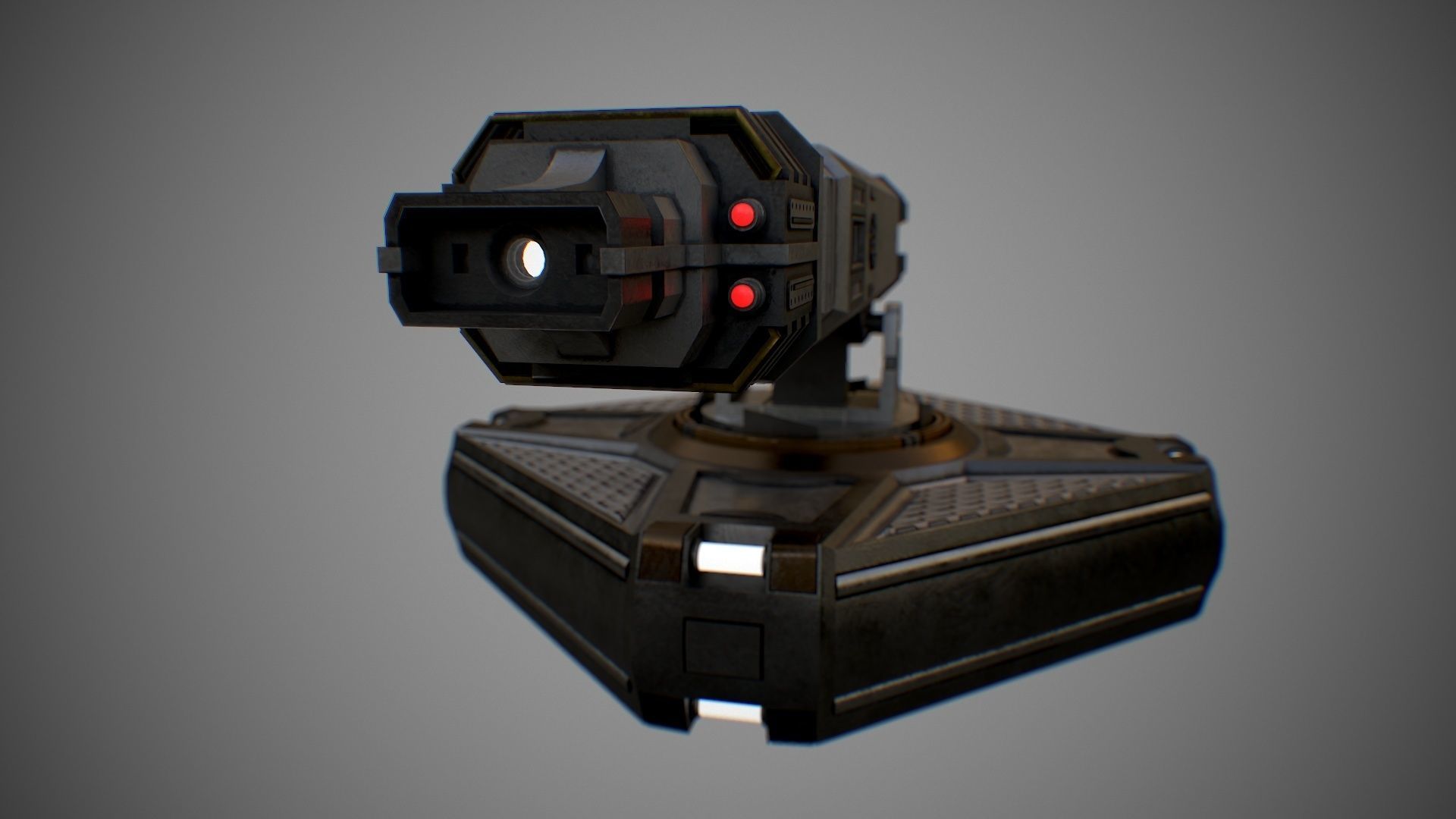 Sci-Fi Turret 2 Low-poly 3D model_3