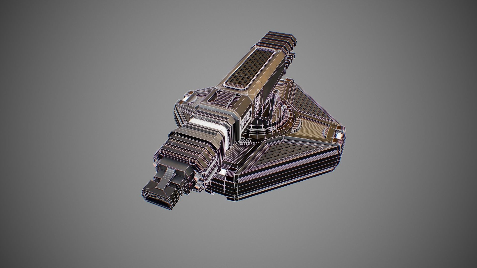 Sci-Fi Turret 2 Low-poly 3D model_10