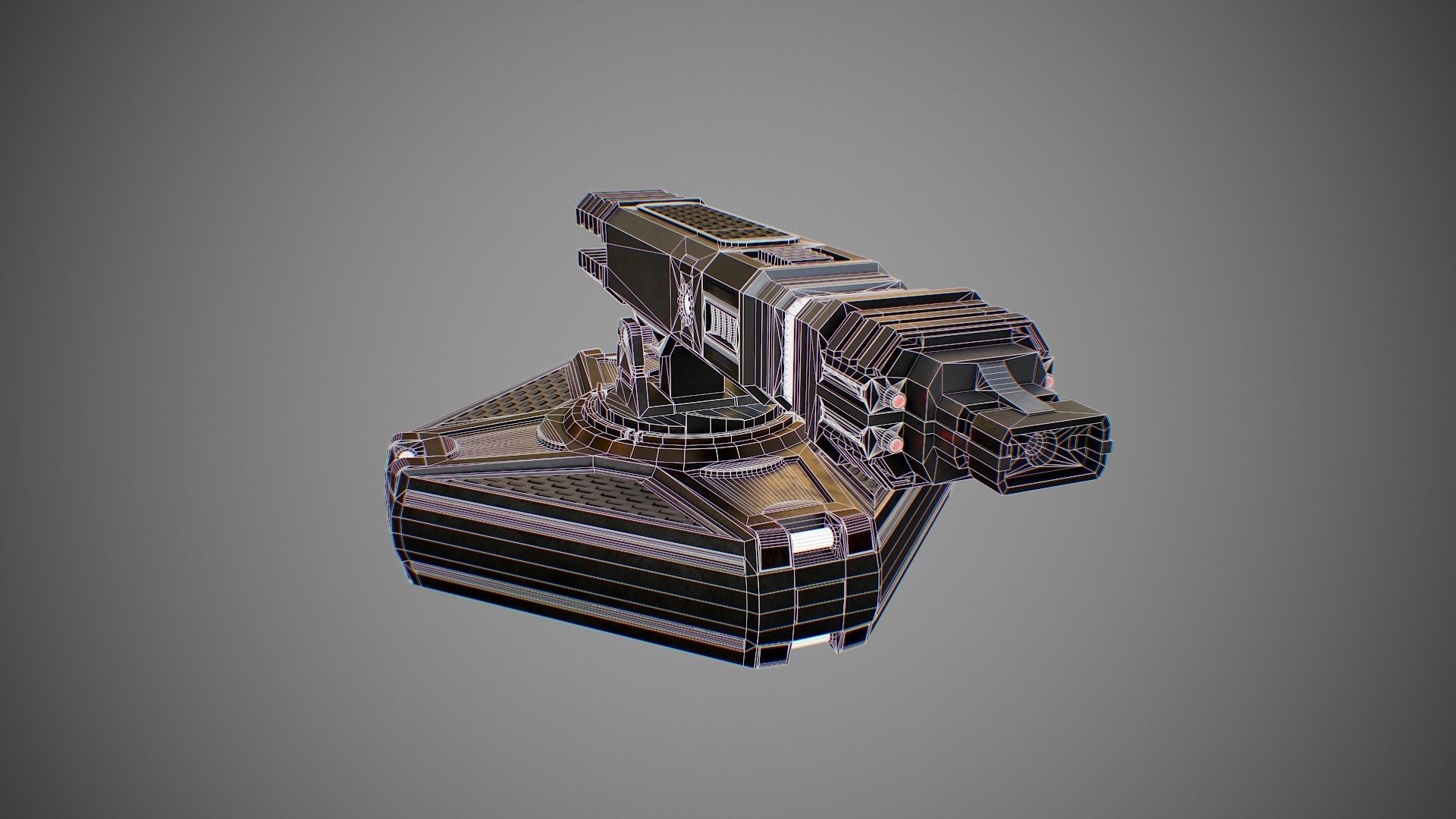 Sci-Fi Turret 2 Low-poly 3D model_11