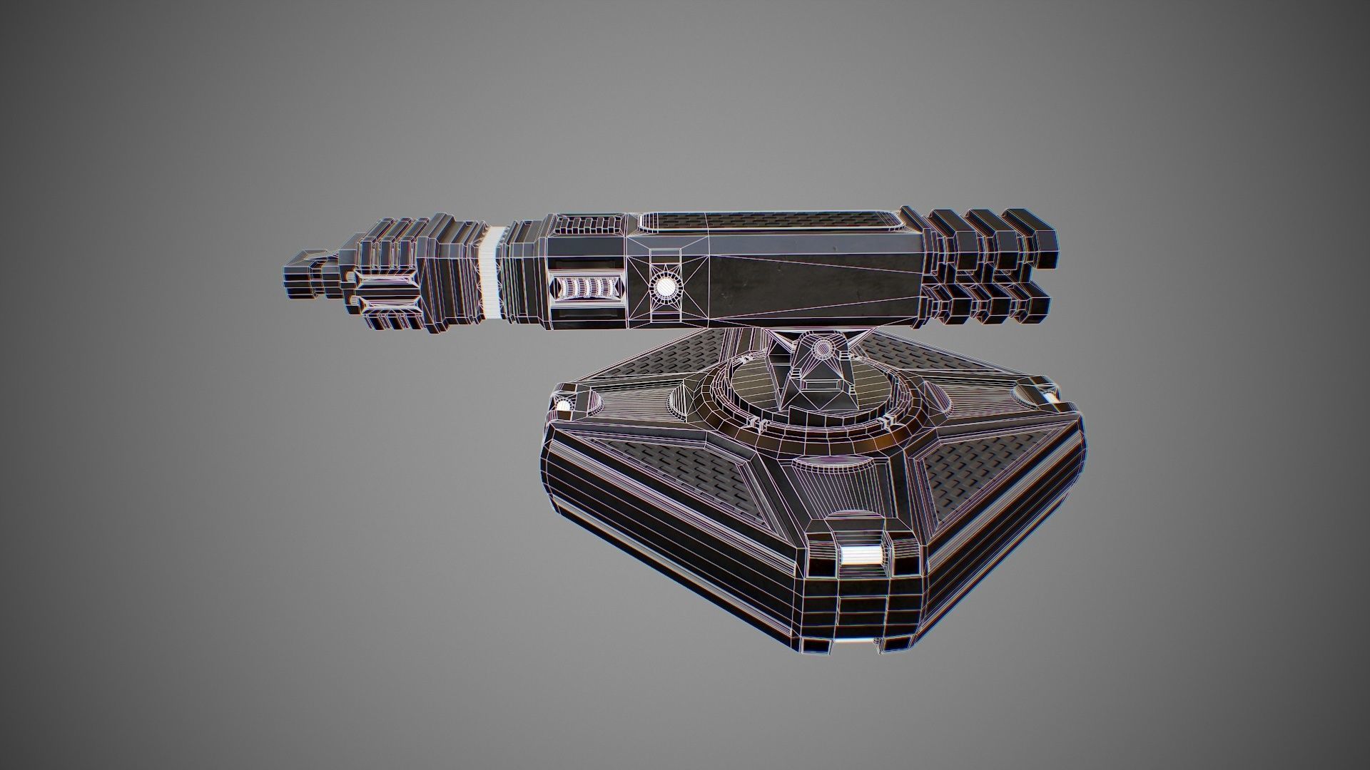 Sci-Fi Turret 2 Low-poly 3D model_9